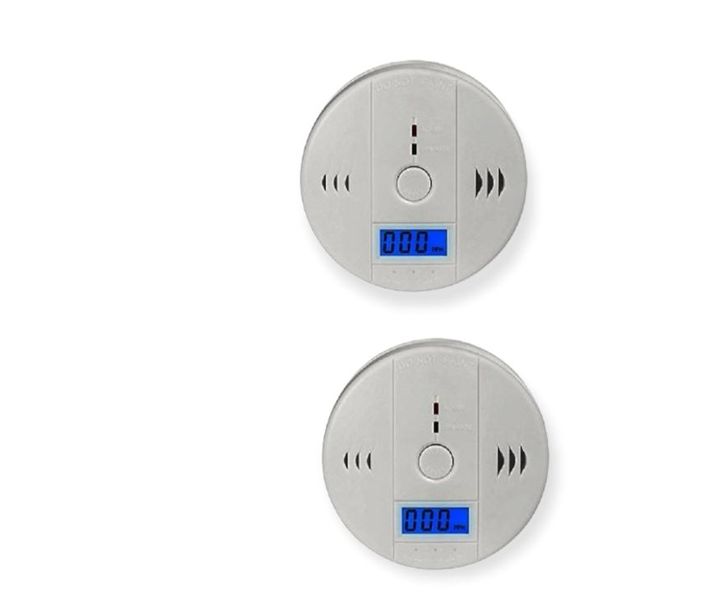 Battery Operated Gas Carbon Monoxide Detector Alarm - 2 Pieces