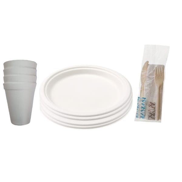 Plate ,Cup and Cutlery Set - Pack Of 25