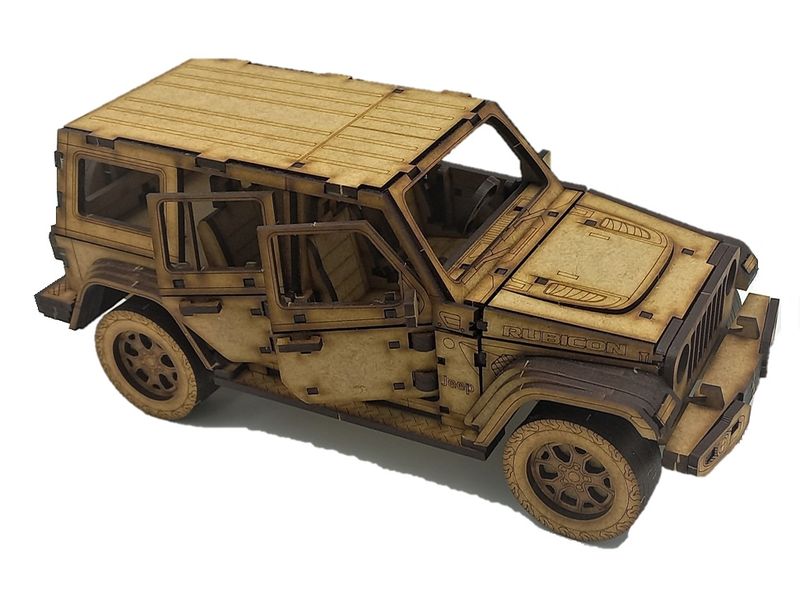 Jeep Rubicon Car Vehicle 3D Puzzle Wooden 3D Model