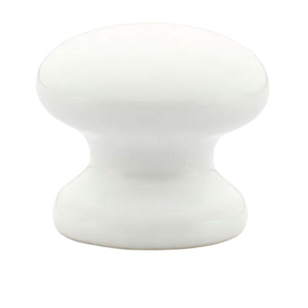 Pack of 10 x Porcelain Knob, White, 32mm