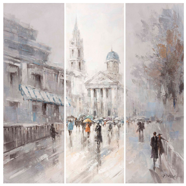 Painted Canvas - Winter in the City (Set of 3) - 1200mmx1200mm