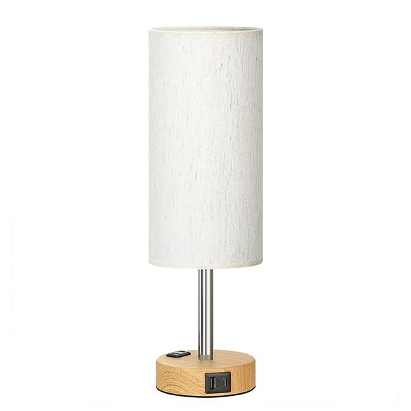 3-Way Dimmable Touch Table Lamp Bedroom Nightstand Lamp with USB Port