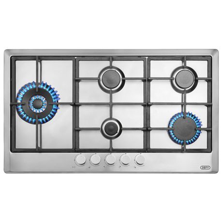 Defy DHG129 90cm Gemini Gas Hob with Wok Burner - Stainless Steel Image