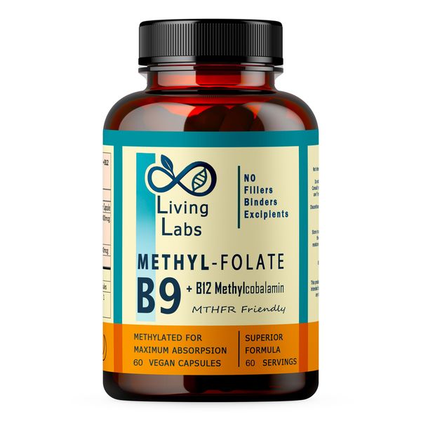 Folate and B12. B9 Methyl Folate L-5-MTHF + B12 Methylcobalamin. Active
