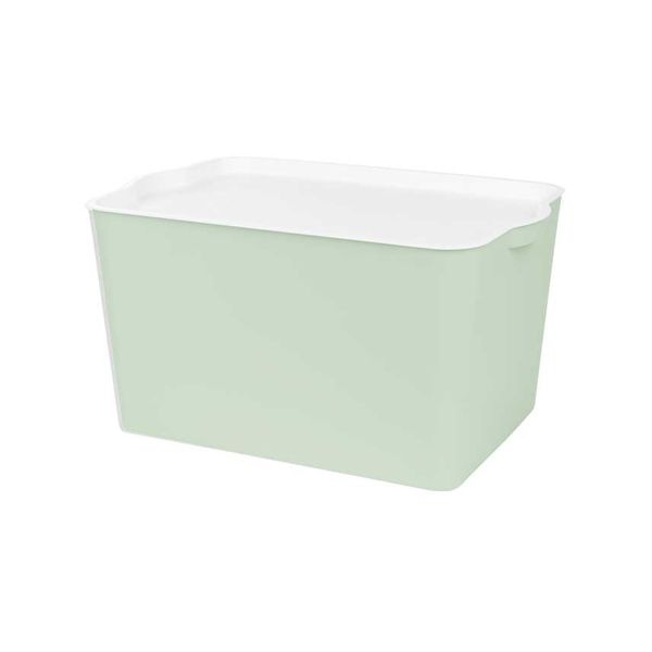 Storage Box Mint Green with White Lid