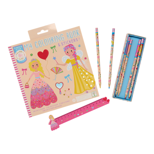 Floss &amp; Rock Colouring Book, Pencils and Ruler Set Princess
