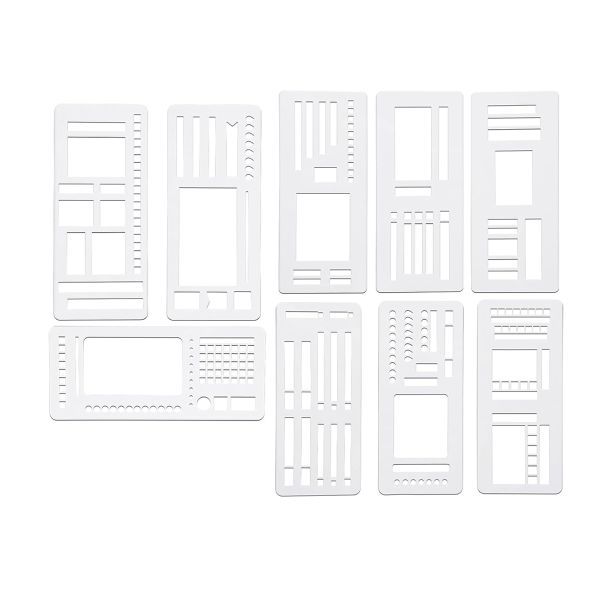 9Piece Flexible Journal Stencils Handmade Record Template Planner Stencil