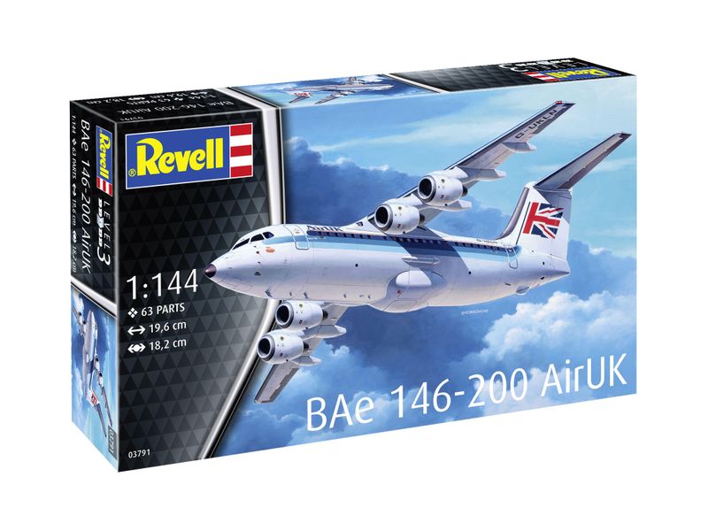 Revell 1/144 BAe 146-200 "AirUK" Plane Plastic Model Kit