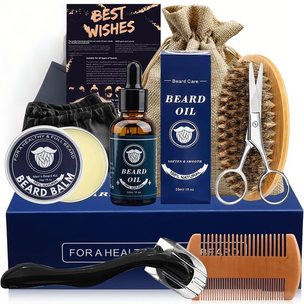 9pcs Men's Beard Care Kit Men's Shaving &amp; Grooming Sets Men's Gift Set