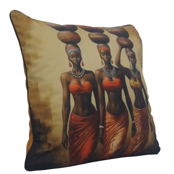 African-Themed Throw Pillow Cover - 60 x 60 cm Decorative Scatter Cushion