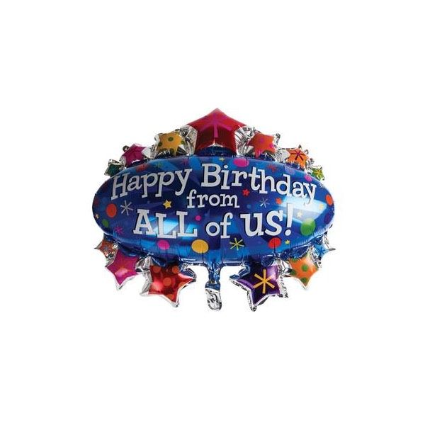 Happy Birthday From Us All Foil Balloon Pack 2