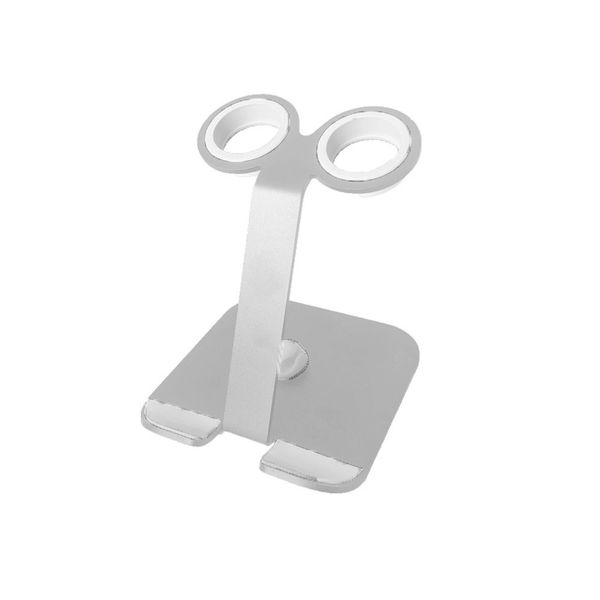 2-in-1 Aluminum Bracket Charging Dock Holder for Apple Watch - Silver