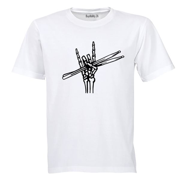 Skeleton Drummer Adults T-Shirt