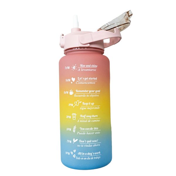 Orange, Yellow Pull Top Water Bottle