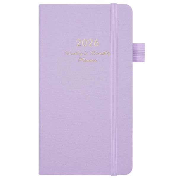 2026 Weekly &amp; Monthly 24K Planner with Pen Loop, Bookmark &amp; Elastic Band