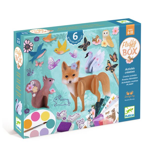 Djeco Forest Friends 6-Activity Arts and Crafts Kit - Fluffy box