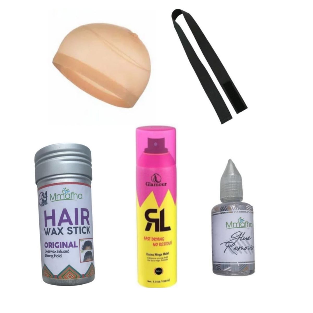 Elastic Melt Bend,Wig Cap,Wax Stick ,Glamour Freeze Spray And Remover