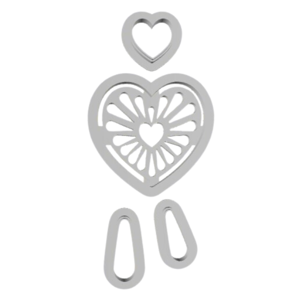 Heart Dangle - Polymer Clay Cutter