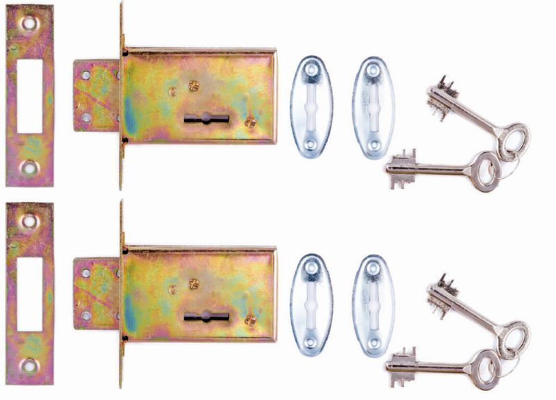 Sanlic Jaguar 2pack Gate 6Lever Keyed Alike Lock Fits Steel Gates 50 X 25mm