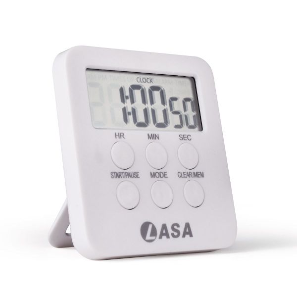 Digital Kitchen Timer - Loud Alarm, Countdown, Clock, Magnetic Back