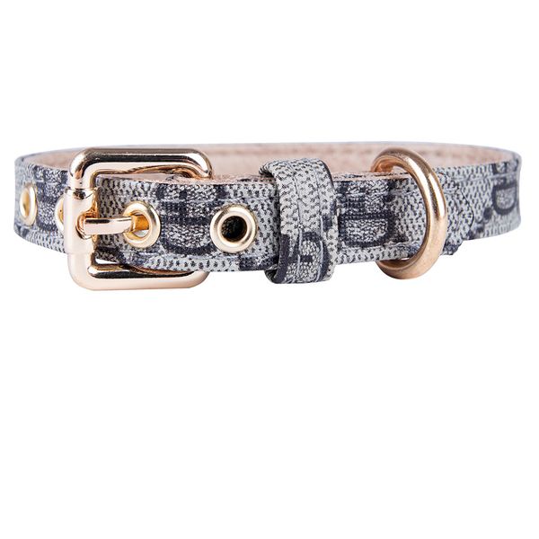 Light Trendy Leather Pet Collar with Soft Padded Lining