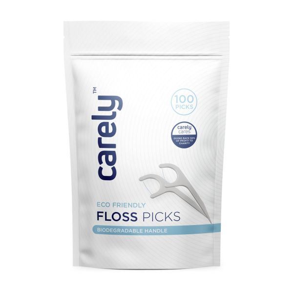 Carely Floss Picks - Mint - 100 Picks