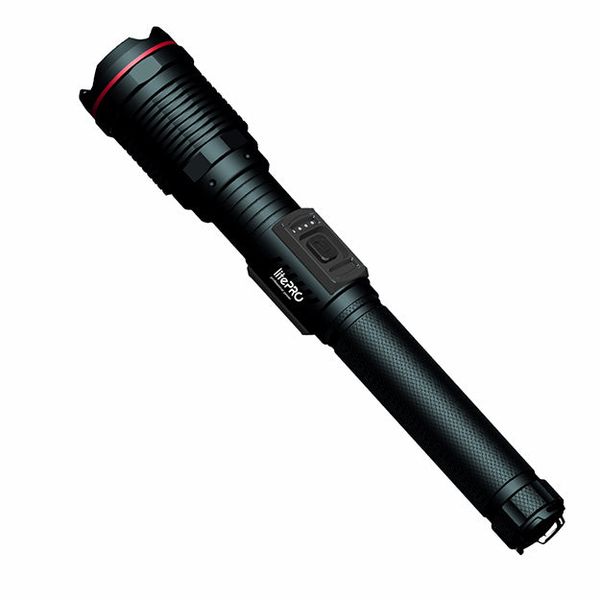 LitePro 80W High Powered Rechargeable LED Torch (6000 Lumens) - Black