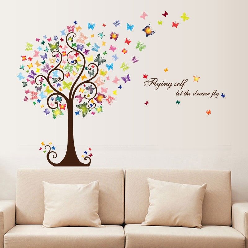 Multi- Colour Butterfly Botanical Decor/ Wall Art - Code HM92007