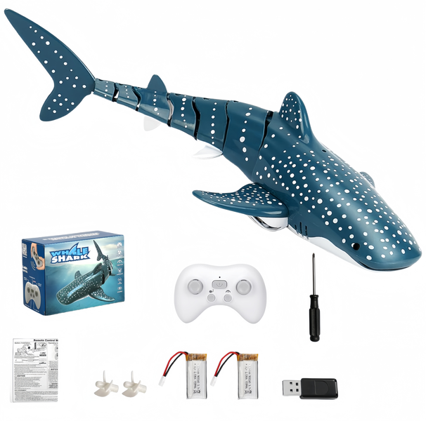 Remote Control Shark Toys, Light and Spray Water Function- 2.4Ghz ,Blue