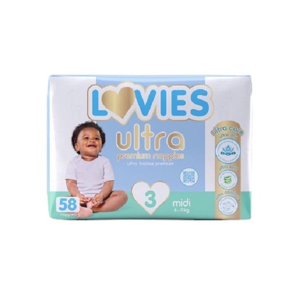 Lovies - Ultra Premium Size 3 Midi Nappies 58's