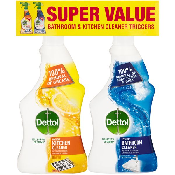 Dettol 500ml Value Pack - Hygiene Kitchen &amp; Bathroom Cleaner
