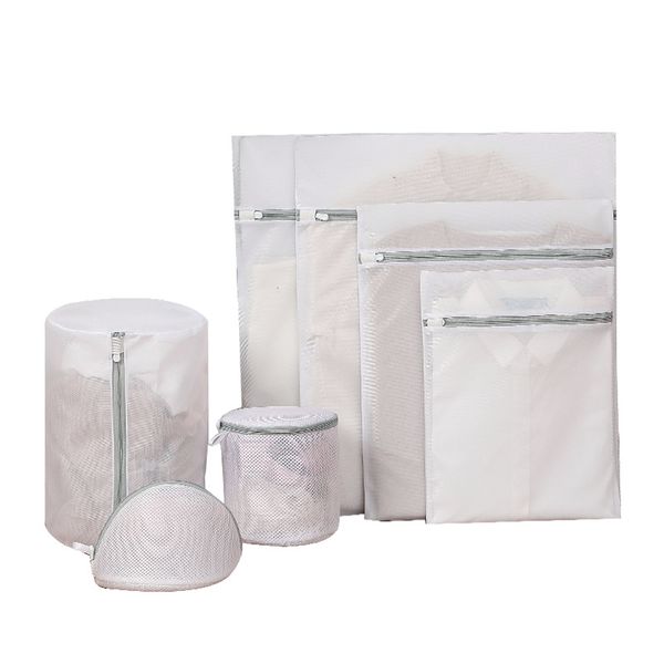 Laundry Bra and Underwear Garments Wash Mesh Bags 6 Piece Set - White