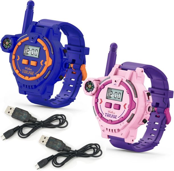 Rechargeable Walkie Talkie for Kids Two-Way with Flashlight