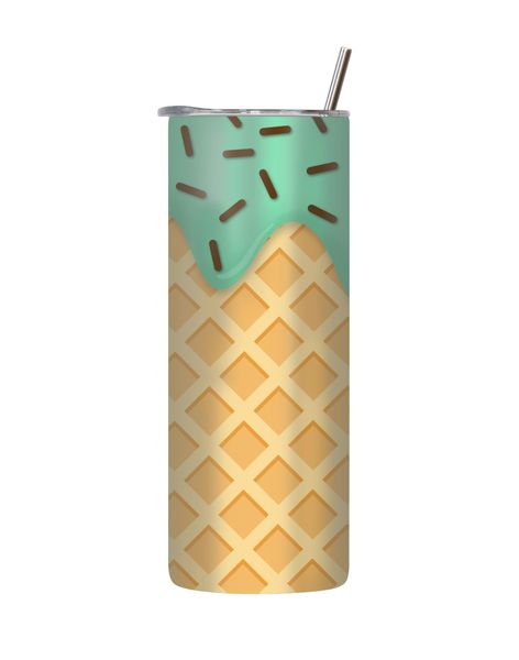 Green Sprinkles 20 Oz Tumbler with Lid and Straw Ice Cream Graphic Gift 218