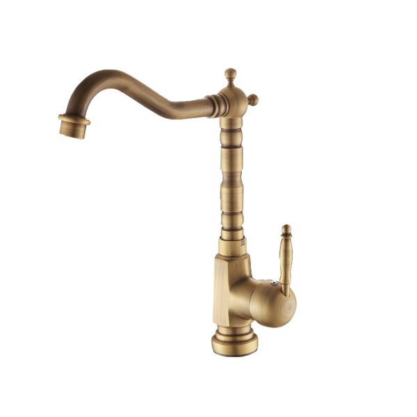 360 Rotatable Antique Tap with Hot &amp; Cold Water Control - Copper