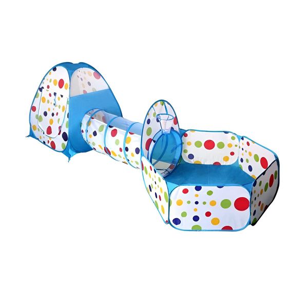 3-in-1 Play Tent with Tunnel, Ball Pit &amp; Castle Tent, Indoor/Outdoor Use