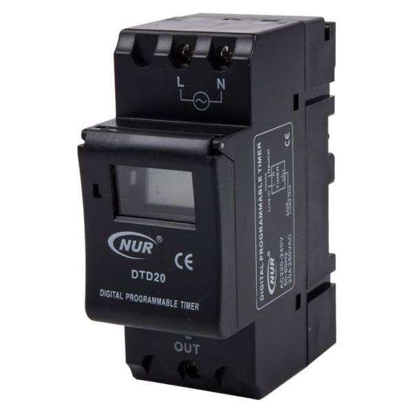 Nur - Digital - Timer - Mini Rail - 20A - 3 Pack