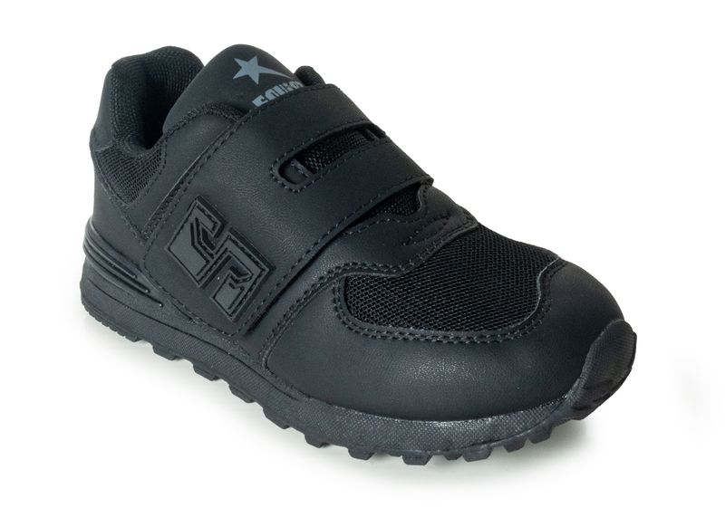 Soviet Kids Victory Low Cut Hook and Loop Sneaker - Black Mono