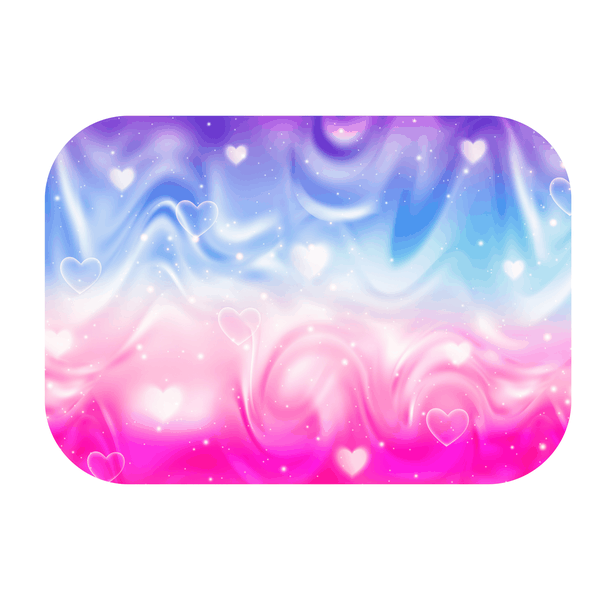 Blue and Pink Swirl Heart Printed Mouse Pad