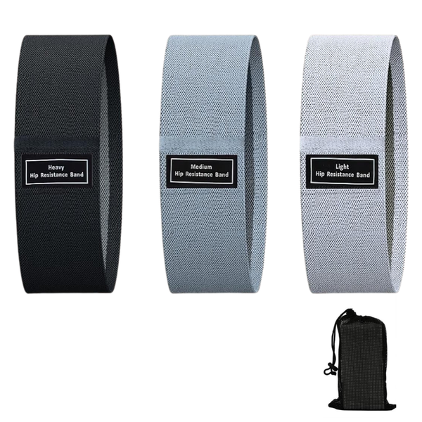ARFAST - Non-Slip Fabric Fit Loop Hip Resistance Workout Bands (Set of 3)