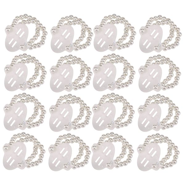 16Pcs Elastic Pearl Wrist Bands Corsage Decor for Wedding Beach Party