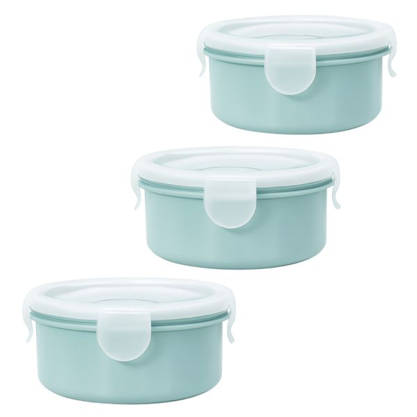 3 Pack - Round Mini Refrigerator Fresh-Keeping Lunch Box
