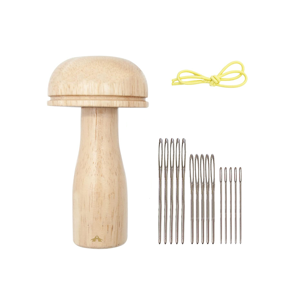 Mushroom Sewing Tool Kit Wooden Sewing Tool Repair Make Mending Shop