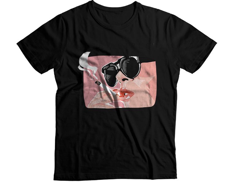 Woman Sunglasses Smoking T-Shirt