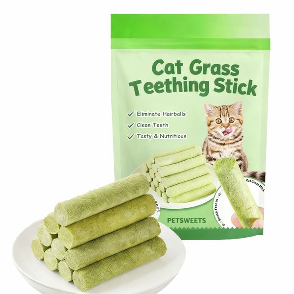 6-Piece Cat Grass Teething Sticks Dental Chew Sticks for Cats