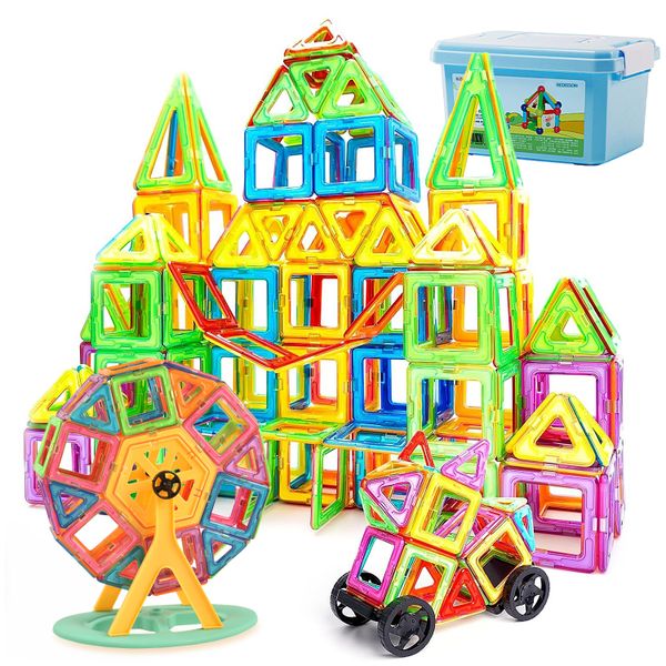 152 Piece Magnetic Tiles (with Storage Box &amp; Idea Booklet)