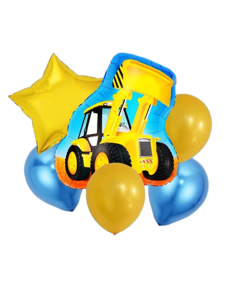 Boys Bulldozer Balloon Set - Set of 6