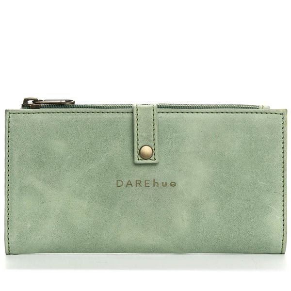 DAREhue - Large Slim Genuine Leather Ladies Wallet - 17 card slots