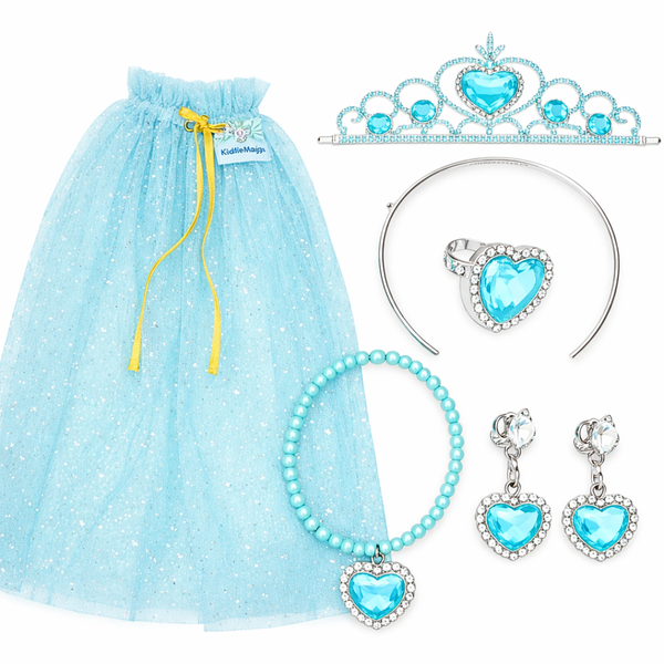 Blue Princess Dress-Up Cape &amp; Accessories Set for Kids