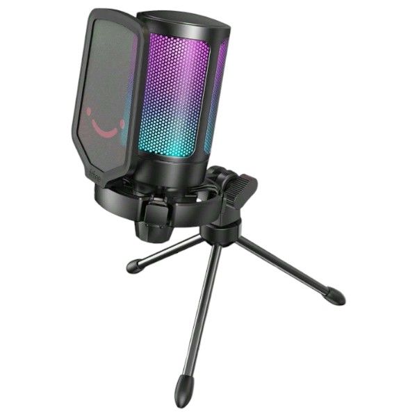 FIFINE -A6V-Condenser Microphone With Quick Mute Button &amp; Shock Mount-Black